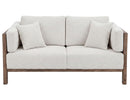 Roots - Wooden Frame Upholstered Loveseat - Talawa / Beige