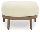 Serene Bay - Ottoman With Cushion - Dark Brown / White