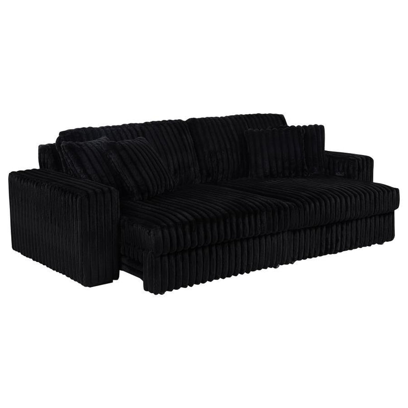 Jacana - LAF Power Sofa Chaise With 2 Piece Pillow, Box 1 of 2 - Black