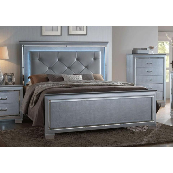 Crown Mark Lillian King Upholstered Panel Bed B7100-K-HB/B7100-K-FB/B7100-KQ-RAIL IMAGE 1