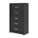 Stabotta - Five Drawer Chest - Black