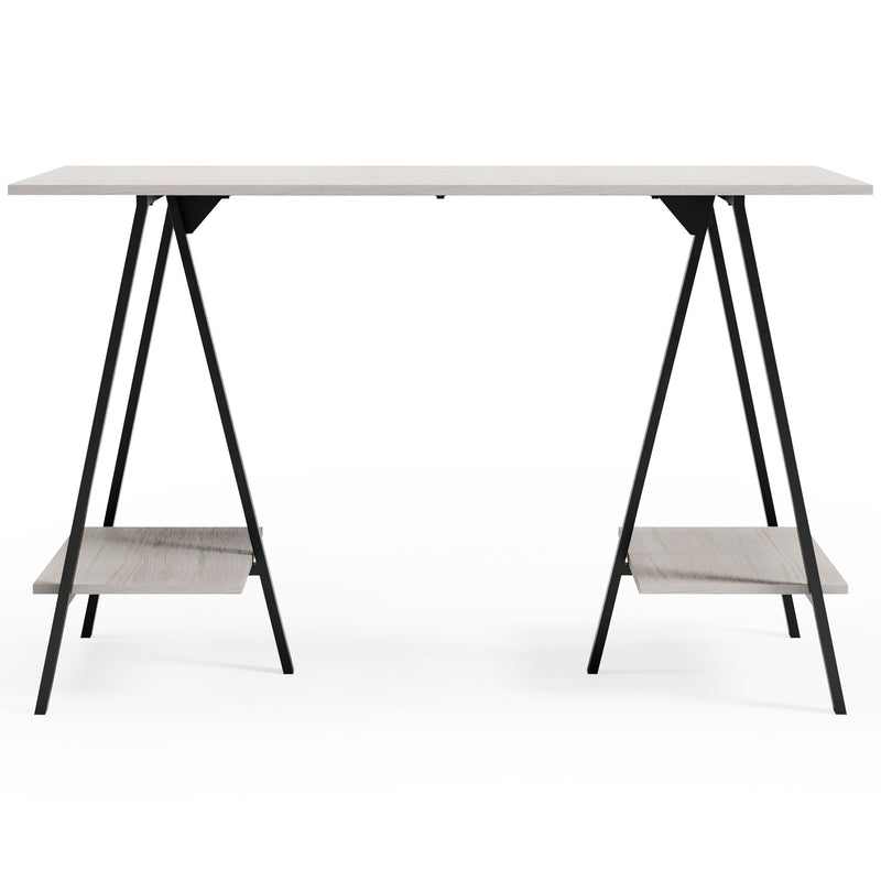 Bayflynn - Home Office Desk - 2 Fixed Shelves - White / Black
