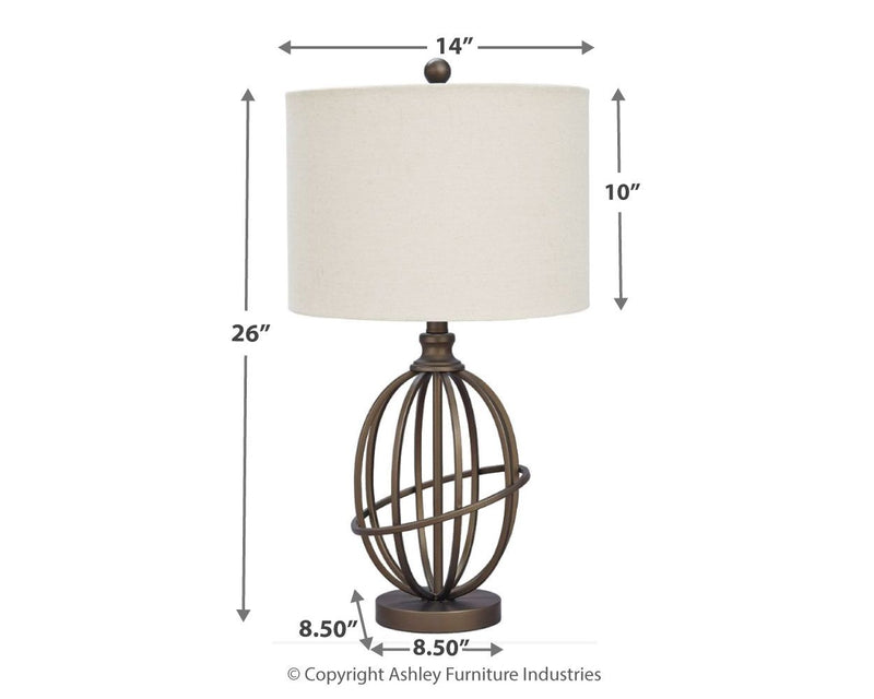 Manasa - Metal Table Lamp  - Dark Brown
