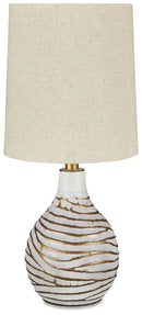 Aleela - Metal Table Lamp  - White / Gold Finish