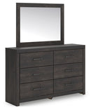 Hollivern - 4 Pc. - Twin Panel Storage Bed, Dresser, Mirror And Chest - Dark Gray