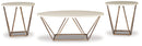Tarica - Occasional Table Set (Set of 3) - White / Metallic