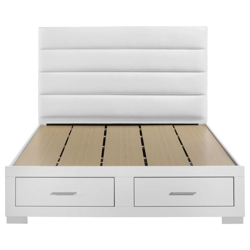 Felicity - King Footboard, Side Rails, Slats & Conceal Panel, Box 2 of 3 - White High Gloss