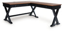 Wildenauer - 4 Pc. - Home Office Desk And Return, Swivel Desk Chair, Bookcase - Brown / Black