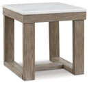 Loyaska - Square End Table - Brown / Ivory