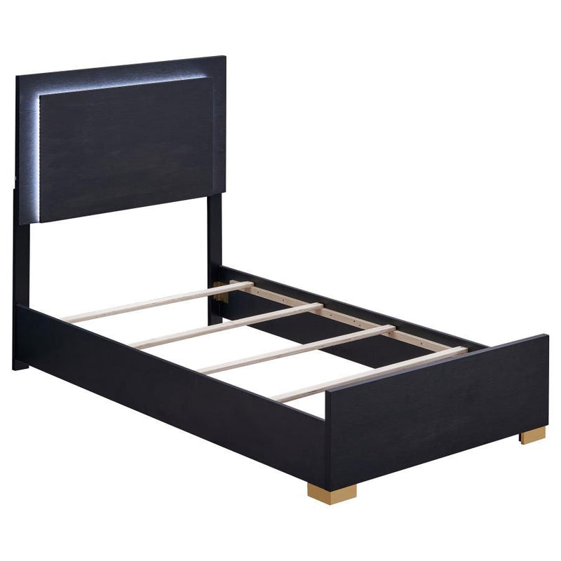 Marceline - Twin Headboard, Footboard & Slats, Box 1 of 2 - Black