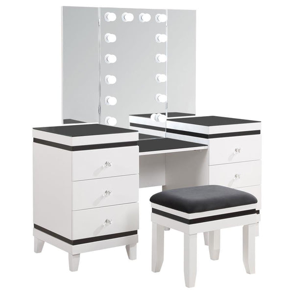 Talei - Vanity Desk & Stool, Box 2 of 2 - Black And White
