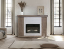 Natural Parota - Fireplace Console - Brown Cappuccino