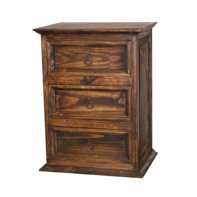 LMT Imports Medio Mansion Bedroom 3-Drawer Nightstand BUR005E MEDIO IMAGE 1