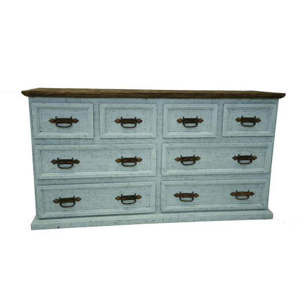 LMT Imports Turquoise Washed 8-Drawer Dresser VSERU-PT-COMMD TURQ IMAGE 1