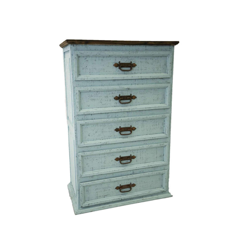 LMT Imports Turquoise Washed 5-Drawer Chest VSERU-PT-COM12 TURQ IMAGE 1