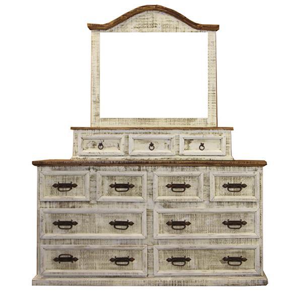 LMT Imports White Washed 8-Drawer Dresser VSERU-PW-COMMD WHITE IMAGE 2