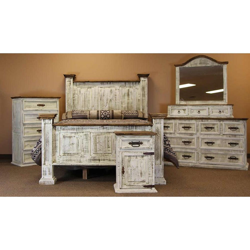 LMT Imports White Washed 5-Drawer Chest VSERU-PW-COM12 WHITE IMAGE 2