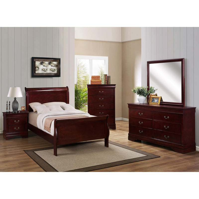  Size_Twin  -- Louis Philip B3850-T Twin Sleigh Bed IMAGE 2