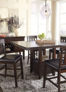Haddigan - Rectangular Dining Room Counter Extension Table - Dark Brown
