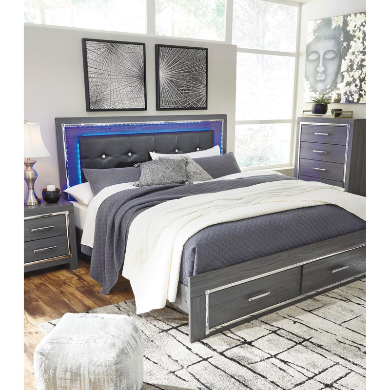  Size_King  -- Lodanna B214B11 King Panel Bed with 2 Storage Drawers IMAGE 10