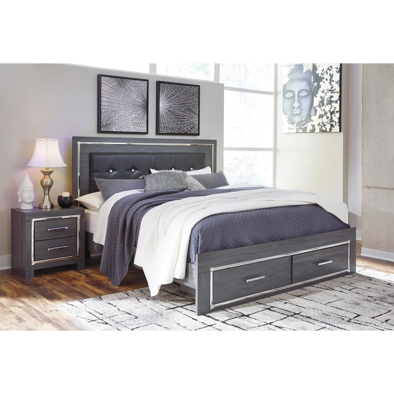  Size_King  -- Lodanna B214B11 King Panel Bed with 2 Storage Drawers IMAGE 1