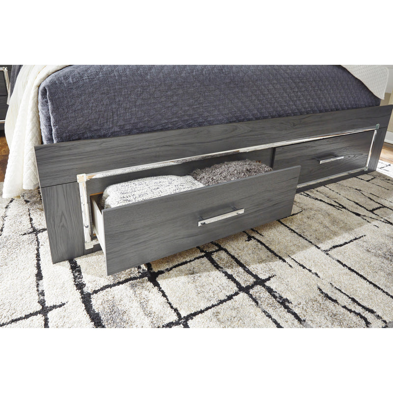  Size_King  -- Lodanna B214B11 King Panel Bed with 2 Storage Drawers IMAGE 3