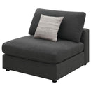 Serene - Upholstered Armless Chair - Charcoal