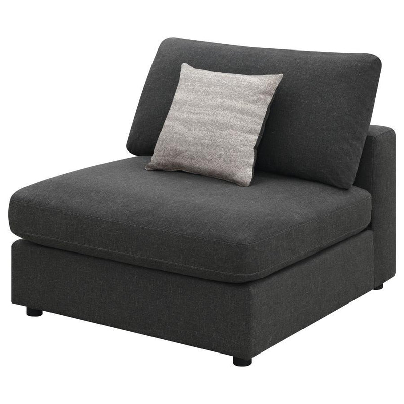 Serene - Upholstered Armless Chair - Charcoal