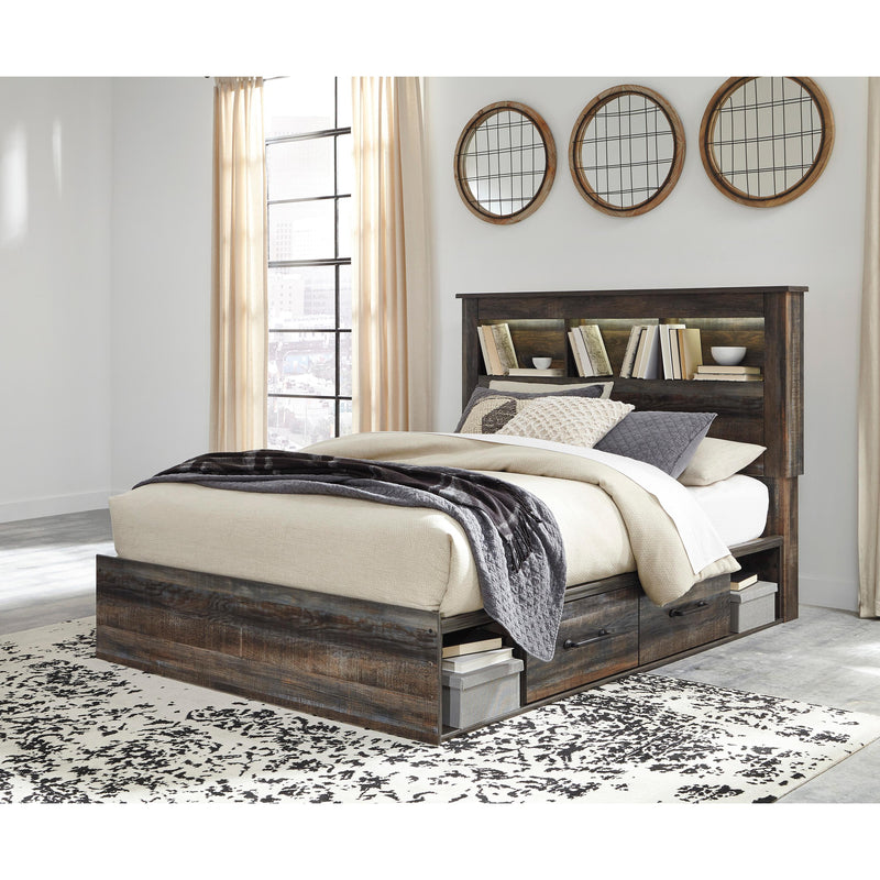  Size_Queen  -- Drystan B211B18 Queen Bookcase Bed with 4 Storage Drawers IMAGE 2