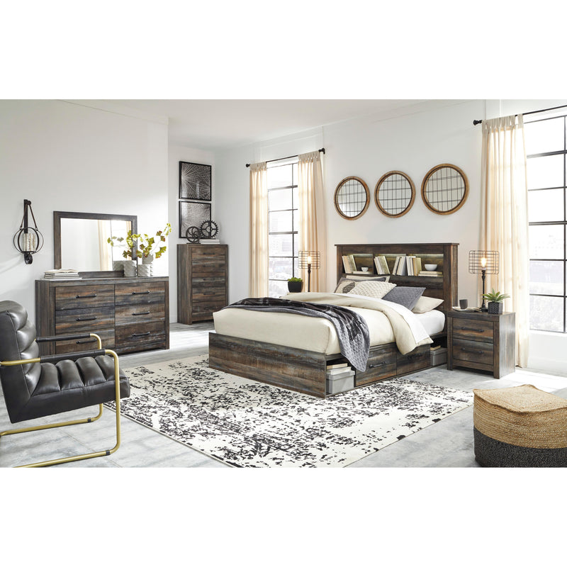  Size_Queen  -- Drystan B211B18 Queen Bookcase Bed with 4 Storage Drawers IMAGE 6