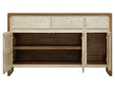 Evoke - 3 Drawer & 3 Door TV Stand/Console - Ivory / Brown