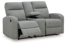 Gauntlet - Double Recline Loveseat With Console - Sterling