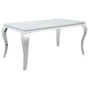 Carone - Glass Top, Box 1 of 3 - White And Chrome