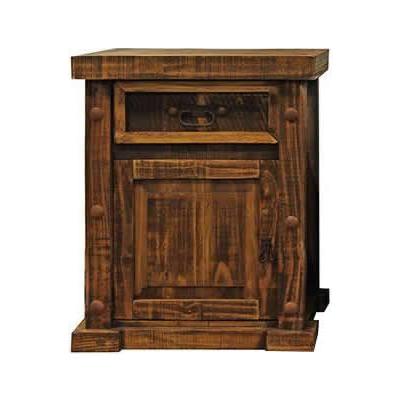 LMT Imports Rough Pine 1-Drawer Nightstand VSERU-RL-BUR75L IMAGE 1