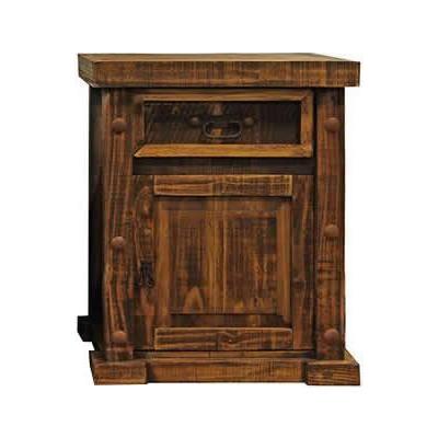 LMT Imports Rough Pine 1-Drawer Nightstand VSERU-RL-BUR75R IMAGE 1