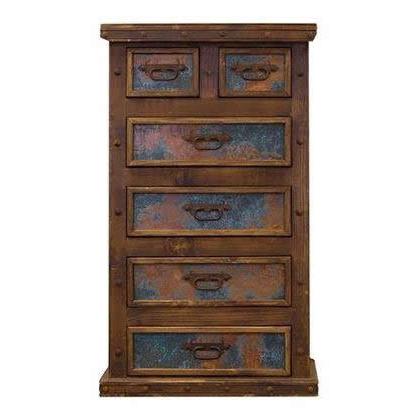 LMT Imports Copper Panel 6-Drawer Chest ZLUNA-107 TURQ IMAGE 1