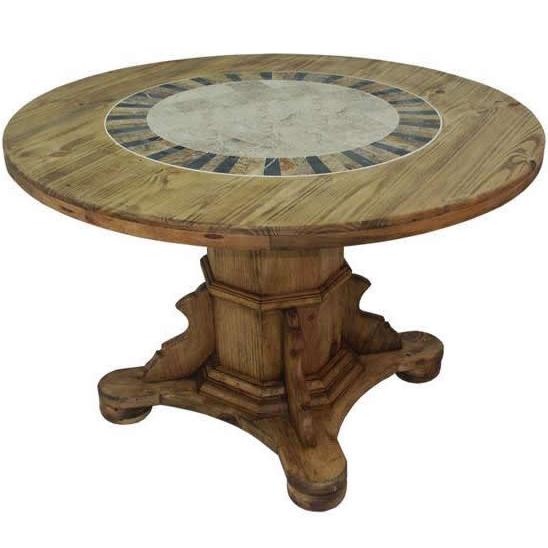 LMT Imports Round Dining Table with Marble Top and Pedestal Base ASI037 IMAGE 1