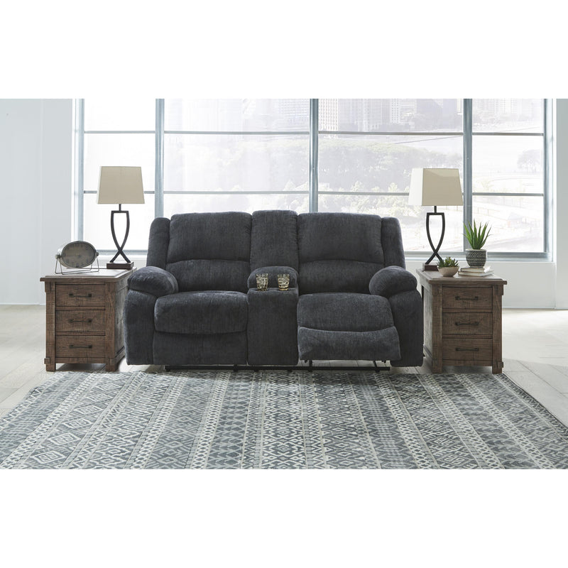  Manufacturer Color_Slate  Motion Type_Power Recline  -- Draycoll 7650496 Double Reclining Power Loveseat with Console IMAGE 4