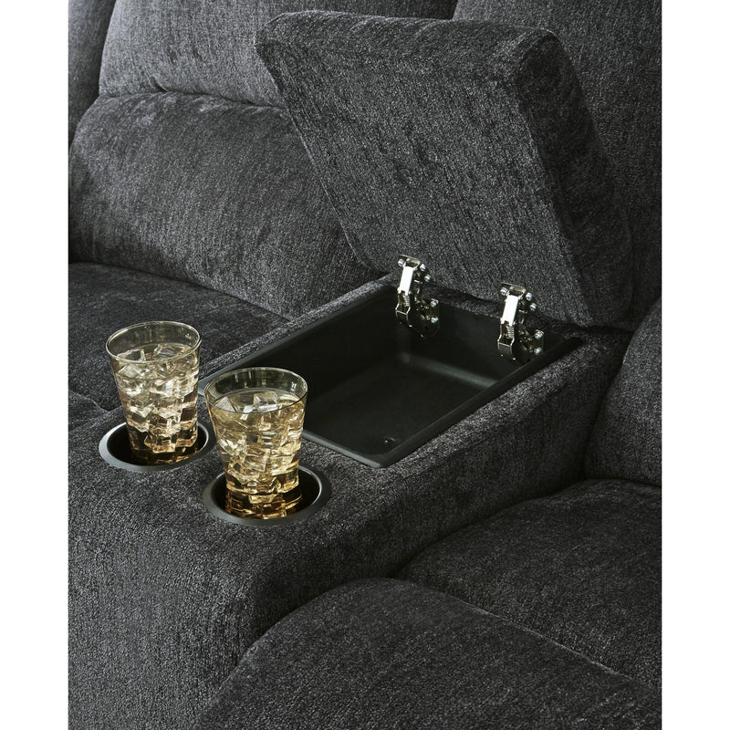  Manufacturer Color_Slate  Motion Type_Power Recline  -- Draycoll 7650496 Double Reclining Power Loveseat with Console IMAGE 5