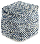Chevron - Pouf - Blue