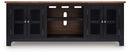 Wildenauer - XL TV Stand With Fireplace Option - Brown / Black