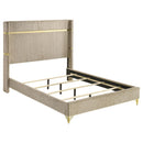 Lucia - King Headboard, Headboard Wings, Footboard & Slats, Box 1 of 2 - Beige