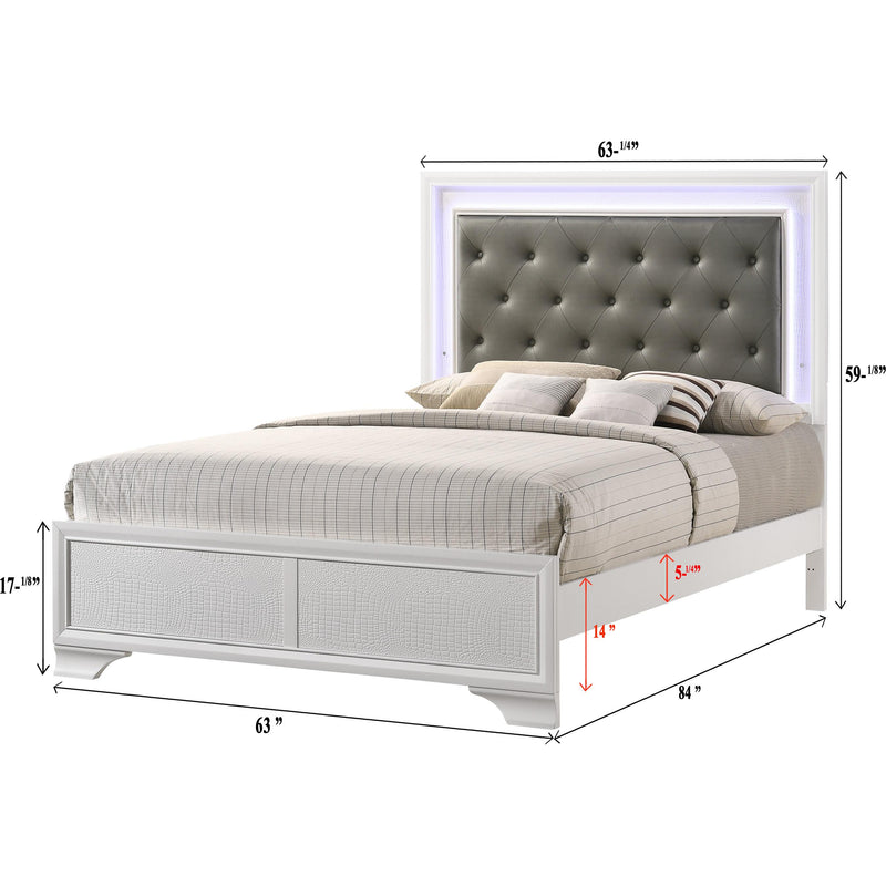  Size_Queen  -- Lyssa B4310-Q Queen Bed with LED - Frost IMAGE 4
