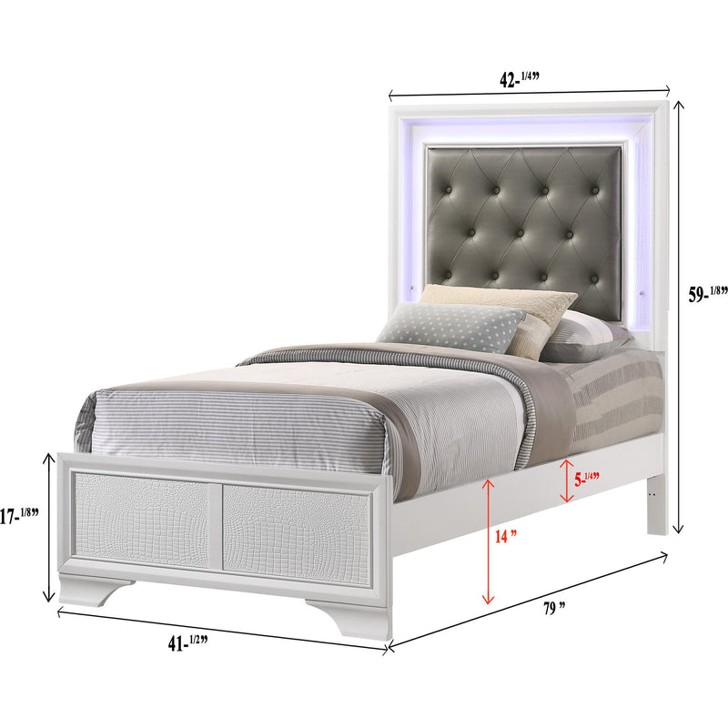 Crown Mark Lyssa Twin Upholstered Platform Bed B4310-T-HBFB/B4310-FT-RAIL IMAGE 4