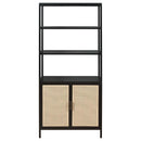 Amherst - 3-Shelf Radio Weave Cane Metal Accent Cabinet