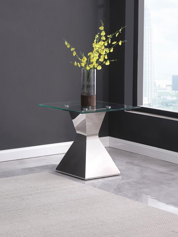 Jenny - Base Stainless Steel End Table - Silver
