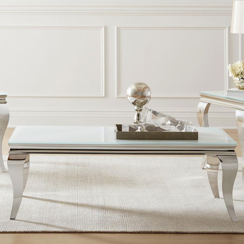 Carone - Coffee Table Frame, Box 2 of 3 - White And Chrome