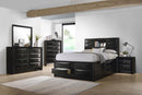 Briana - Queen Storage Headboard, Footboard & Slats, Box 1 of 3 - Black