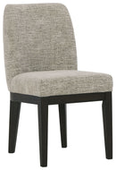 Burkhaus - Dining UPH Side Chair (Set of 2) - Beige / Dark Brown