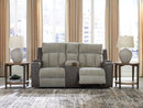 WhipLash - Power Reclining Loveseat With Console / Adj Headrest - Sisal